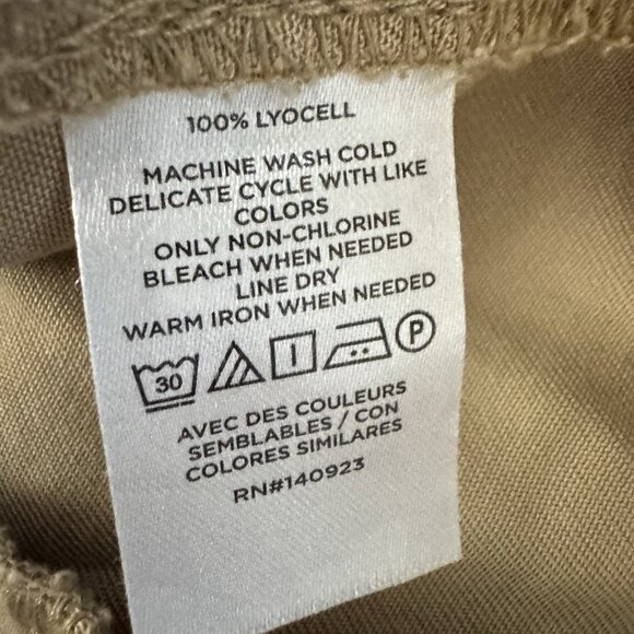 LOFT Women’s Wide Leg Pants Size 12 High Rise Pockets 100% Lyocell - Picture 6 of 6